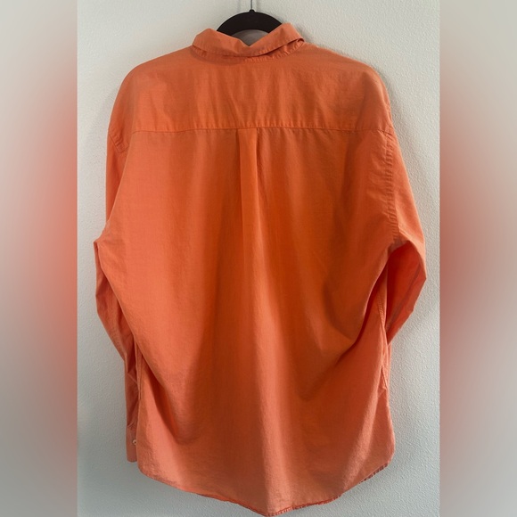 Peter Millar  "Weekender Wash" Orange Button Down Long Sleeve Shirt - Size Large - Picture 2 of 8